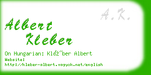 albert kleber business card